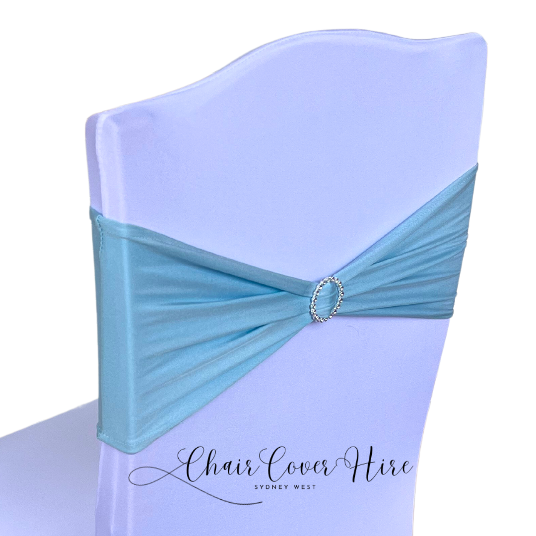 Light Blue Lycra Chair Band Hire