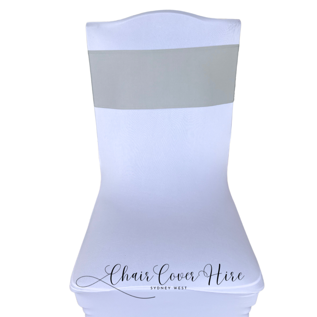 Silver Sequin Lycra Chair Band Hire