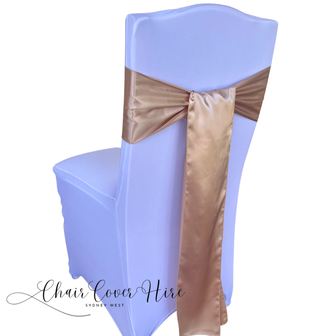 Nude Satin Chair Sash Hire