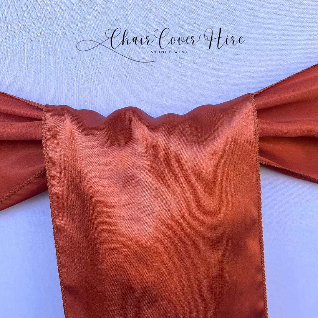 Rust Satin Chair Sash Hire
