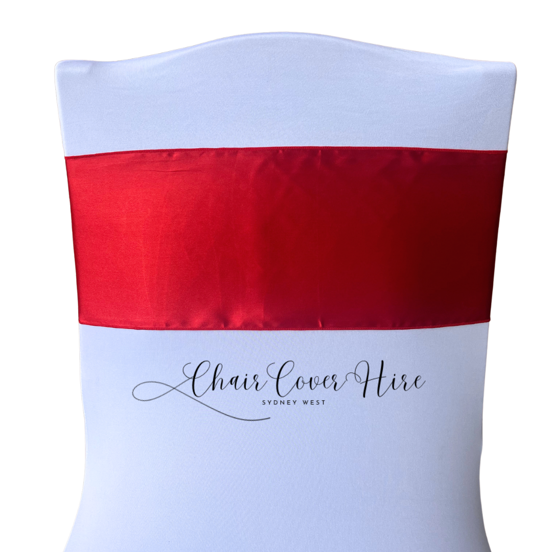 Red Satin Chair Sash Hire