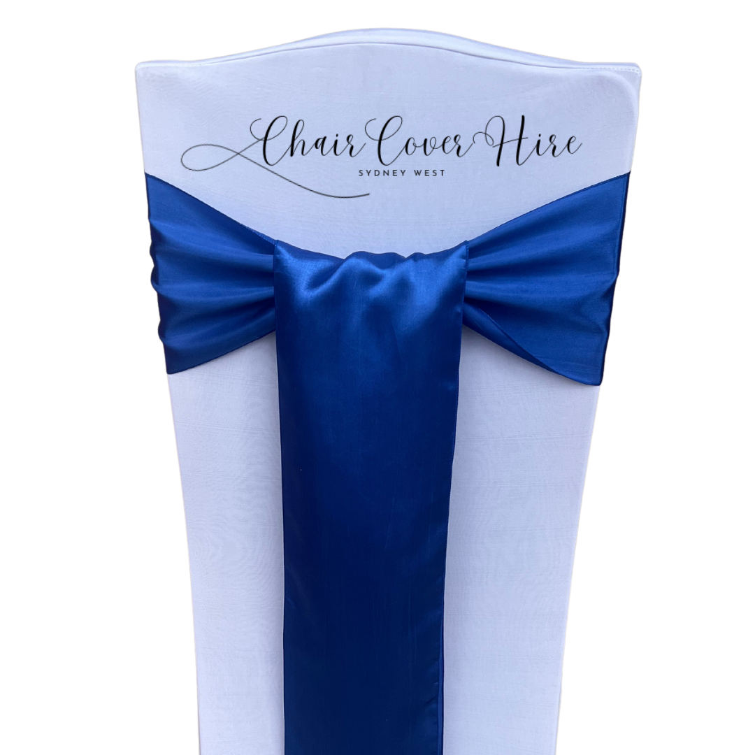 Royal Blue Satin Chair Sash Hire