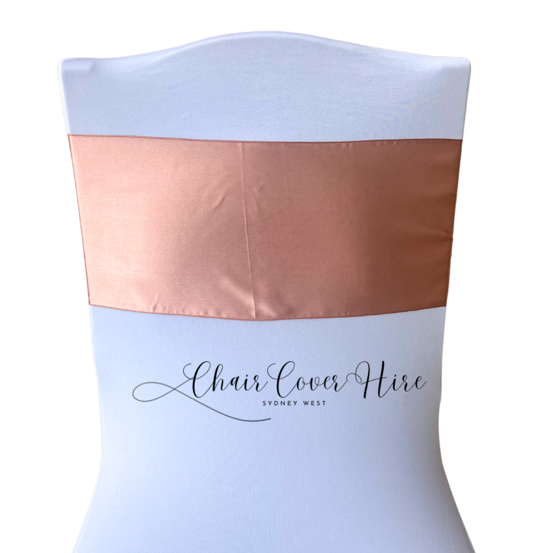 Rose Gold Satin Chair Sash Hire