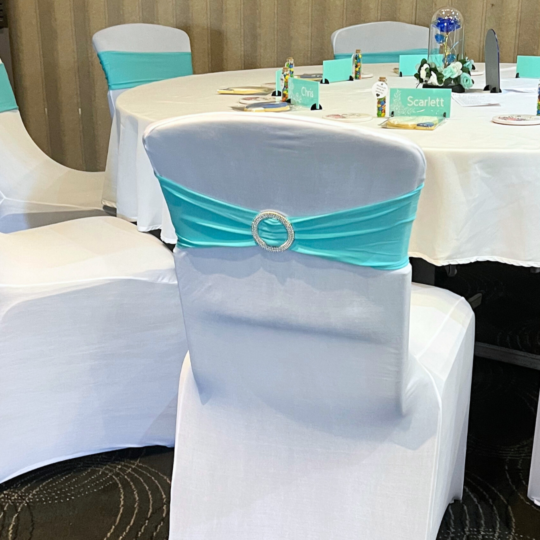 Aqua Lycra Chair Band Hire