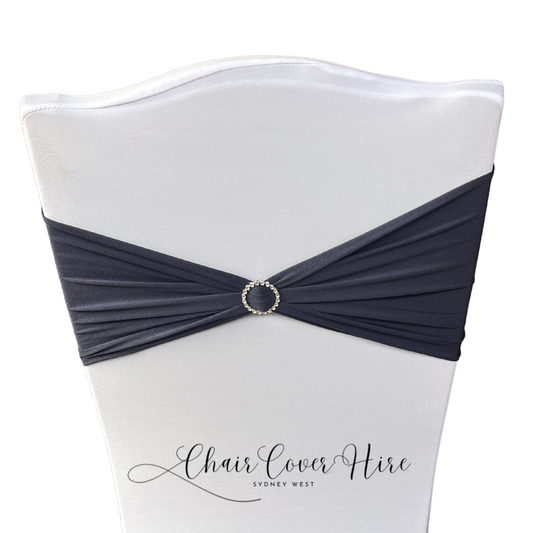 Navy Blue Lycra Chair Band Hire