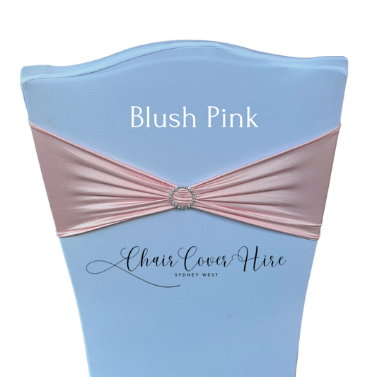 Blush Pink Lycra Chair Band Hire