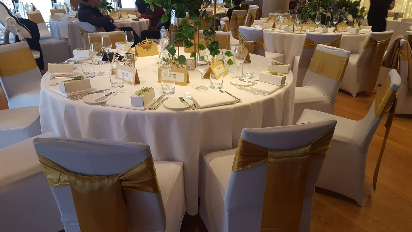 Gold Satin Chair Sash Hire